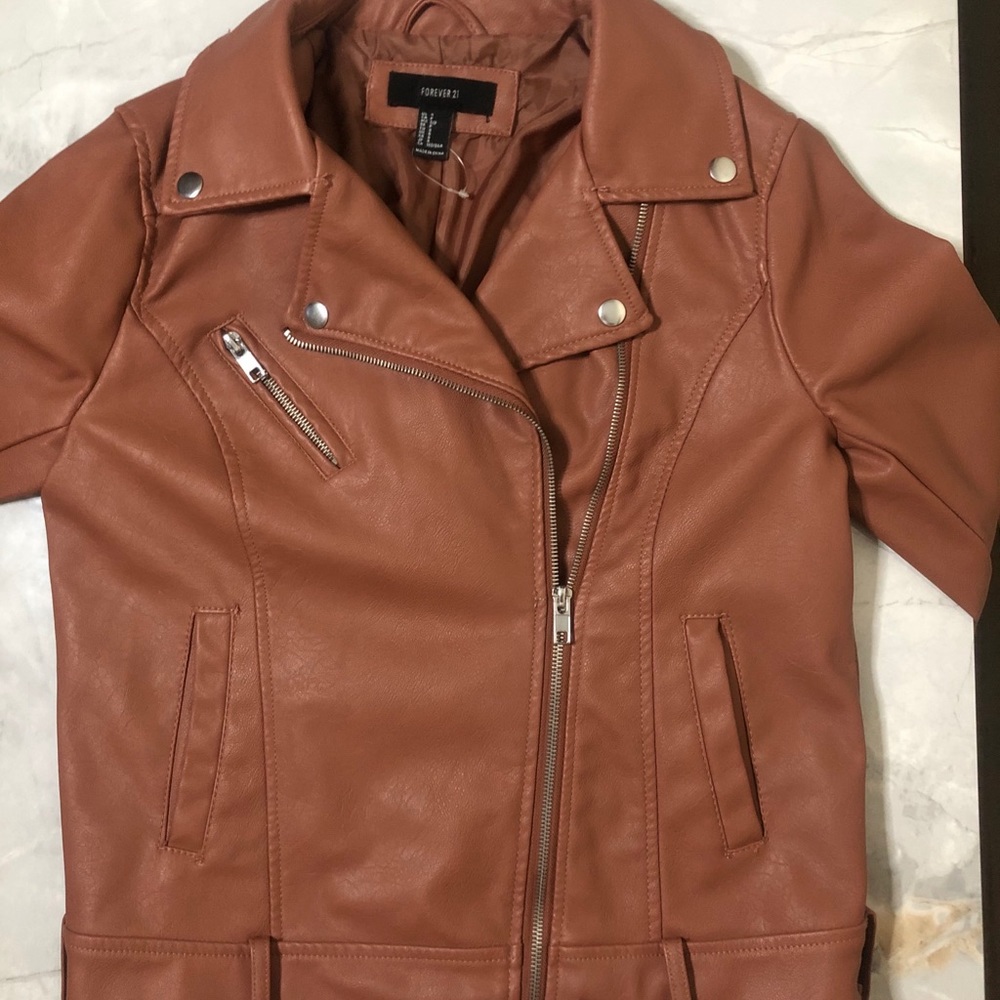 Brown leather jacket